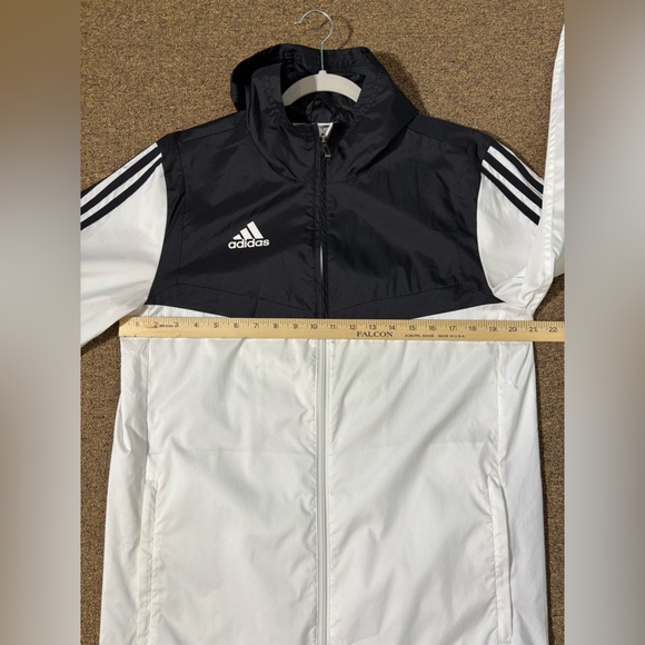 Adidas Black & White Hooded Windbreaker – Size Small - Picture 4 of 8
